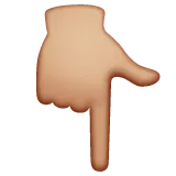 backhand index pointing down: medium-light skin tone per la piattaforma Whatsapp