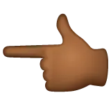 Whatsapp dla platformy backhand index pointing left: medium-dark skin tone