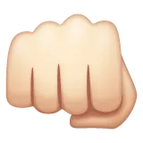 oncoming fist: light skin tone لمنصة Whatsapp