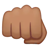Whatsapp 플랫폼을 위한 oncoming fist: medium skin tone