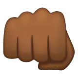 oncoming fist: medium-dark skin tone untuk platform Whatsapp