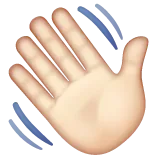 Whatsapp dla platformy waving hand: light skin tone