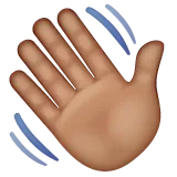 Whatsapp 플랫폼을 위한 waving hand: medium skin tone