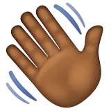 waving hand: medium-dark skin tone für Whatsapp Plattform