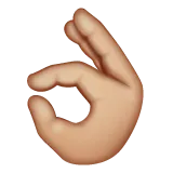 OK hand: medium-light skin tone per la piattaforma Whatsapp