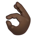 Whatsapp 플랫폼을 위한 OK hand: dark skin tone