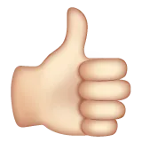 thumbs up: light skin tone per la piattaforma Whatsapp