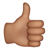 Whatsapp 플랫폼을 위한 thumbs up: medium skin tone