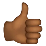 thumbs up: medium-dark skin tone untuk platform Whatsapp