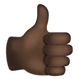 Whatsapp 플랫폼을 위한 thumbs up: dark skin tone