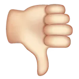 thumbs down: light skin tone pentru platforma Whatsapp