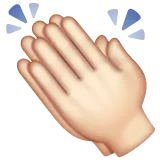clapping hands: light skin tone สำหรับแพลตฟอร์ม Whatsapp