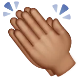 clapping hands: medium skin tone untuk platform Whatsapp