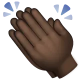 Whatsapp 플랫폼을 위한 clapping hands: dark skin tone