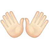 open hands: light skin tone per la piattaforma Whatsapp
