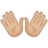 open hands: medium-light skin tone untuk platform Whatsapp