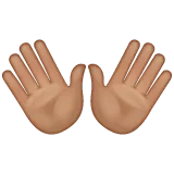 open hands: medium skin tone สำหรับแพลตฟอร์ม Whatsapp