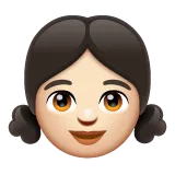 Whatsapp 플랫폼을 위한 girl: light skin tone