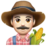 man farmer: light skin tone for Whatsapp platform