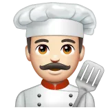 man cook: light skin tone สำหรับแพลตฟอร์ม Whatsapp
