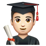 man student: light skin tone for Whatsapp platform
