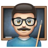 Whatsapp platformu için man teacher: light skin tone