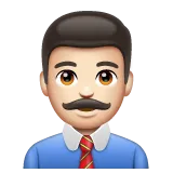 man office worker: light skin tone til Whatsapp platform