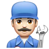 man mechanic: light skin tone per la piattaforma Whatsapp