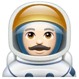man astronaut: light skin tone pentru platforma Whatsapp