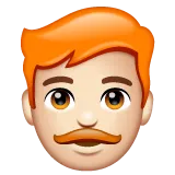 man: light skin tone, red hair til Whatsapp platform