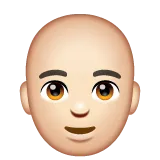 Whatsapp dla platformy man: light skin tone, bald
