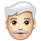 man: light skin tone, white hair til Whatsapp platform