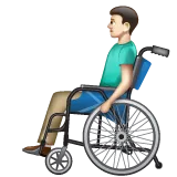 Whatsapp platformu için man in manual wheelchair: light skin tone