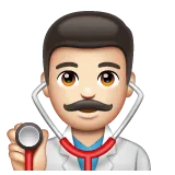 Whatsapp 플랫폼을 위한 man health worker: light skin tone