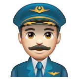 man pilot: light skin tone til Whatsapp platform