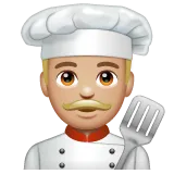 man cook: medium-light skin tone สำหรับแพลตฟอร์ม Whatsapp