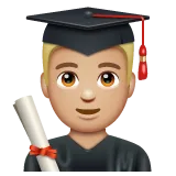 man student: medium-light skin tone für Whatsapp Plattform