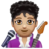 man singer: medium-light skin tone für Whatsapp Plattform