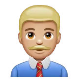 Whatsapp platformu için man office worker: medium-light skin tone