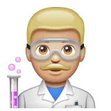 Whatsapp platformu için man scientist: medium-light skin tone
