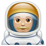 man astronaut: medium-light skin tone per la piattaforma Whatsapp