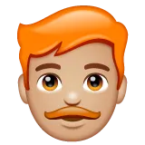 Whatsapp platformu için man: medium-light skin tone, red hair
