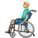 man in manual wheelchair: medium-light skin tone für Whatsapp Plattform