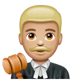 man judge: medium-light skin tone per la piattaforma Whatsapp