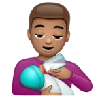 man feeding baby: medium skin tone alustalla Whatsapp