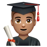Whatsapp platformu için man student: medium skin tone