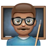 Whatsapp प्लेटफ़ॉर्म के लिए man teacher: medium skin tone