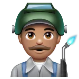 man factory worker: medium skin tone para a plataforma Whatsapp
