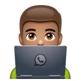 man technologist: medium skin tone pentru platforma Whatsapp