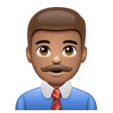 man office worker: medium skin tone pour la plateforme Whatsapp